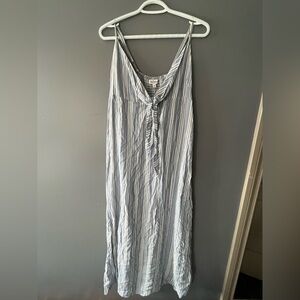 Salty lemon Blue and White Striped Maxi Dress